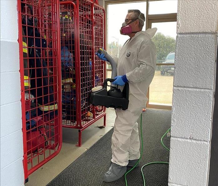 Shane Boyette cleaning Bolingbrook Fire Department. 
